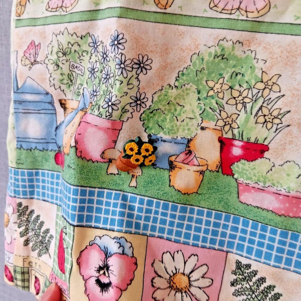Womens Vintage 90s Easter‎ Spring Garden Theme Vest Size M Sunflower Ladybug - Picture 8 of 10